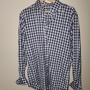 Calibrate mens button down dress shirt blue/white